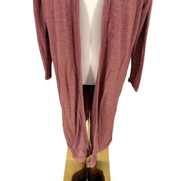 Free People Beach Bi-Coastal Pink Duster Cardigan Sz M Open Front Long Pockets - Picture 5 of 14